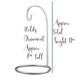 BANBERRY DESIGNS Ornament Stands - Set of 8 Silver Christmas Holders - Chrome Finished Metal 11-Inch Tall - Air Plant Terrarium - Christmas Ornament Collection Display