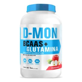 Aminoácidos BCAAs + Glutamina en Polvo D-MON 1kg Sabor Manzana
