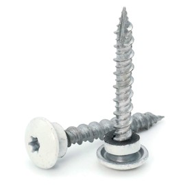 Low Profile Mechanical Galvanized Roofing Screws White Finish - #10 x 1" Qty 100