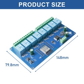 ESP 8-Channel Relay Module, WiFi Bluetooth BLE Module ESP-32 Relay Development Board DC 5-30V Power Supply Relay for ESP Secondary Development Board (LC-Relay-ESP-8R-D5