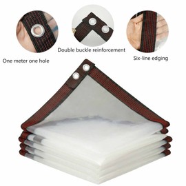 WBBML Waterproof Clear Tarpaulin Sheet with Eyelets Bungees Ball Cord Outdoor Clear Tarp Curtain for Pergola, Porch, Gazebos, Customizable (Color : Clear, Size : 2x3m)