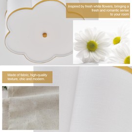 ELYCCUPA Semi-Flush Mount Ceiling Light with Off-White Fabric Drum Flower Shade 3-Light Brass Modern Mini Chandelier for Bedroom Hallway Dining Room Corridor Kitchen, UL Listed