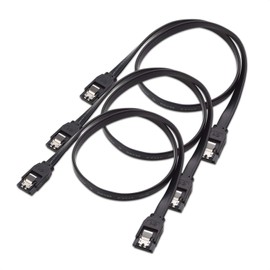 Cable Matters 3-Pack SATA III 6.0 Gbps SATA Cable 18 Inches (SATA Cable for SSD, SATA SSD Cable, SATA 3 Cables) Black
