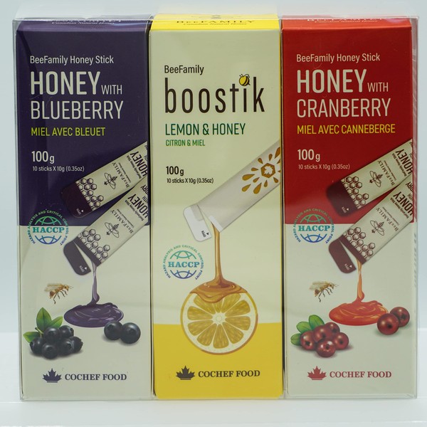 BeeFamily - Variety Honey Stick Set 300g - Blueberry Honey,