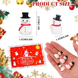 QAUYETM 75 Pcs Mini Snowman Figurines Christmas Miniature Tiny Resin Snowman Figures Decorations Micro Landscape Crafts Garden Dollhouse Accessories Ornaments for DIY Xmas Home Party Decor