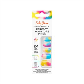 Sally Hansen Salon Effects Perfect Manicure Press-On Nails | Almond Shape | Easy to Apply, Non-Damaging | 24 Nails, Adhesive Tabs, File & Alcohol Pad Included | Ride The Wave