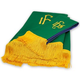 GraduatePro Set of 3 Reversible Parament Set Light Green Purple with Embroidered Cross IHS