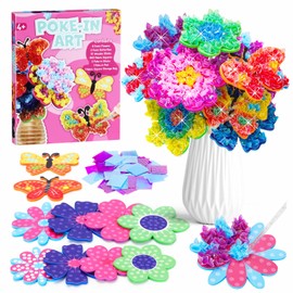 Poke in Art Flower Craft Kits for Kids | Gifts for 6 7 8 9 10 Year Olds Girls Art Supplies Activity | Creative Educational Toys for Girls & Boys Age 5-12 | Birthday Gifts, Party Favours & Home Décor