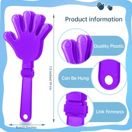 ZCYSRLQIN 24 Pcs Lilac Purple Hand Clappers 7.5 Inch Clappers Noisemakers Noise Makers Party Favors Plastic Clapper Sporting Events Cheers Ball Dance Basketball Football Noisemakers（Lilac Purple）
