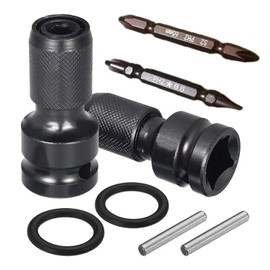 VYOTP 8Pcs Set 1/2 inch Square Drive to 1/4 inch Hex Female Socket Adapter Conversion Chuck Adapter Pins and Washers Magnetic Double Ended Screwdriver Bits Suitable for Impact Air and Electric Wrench