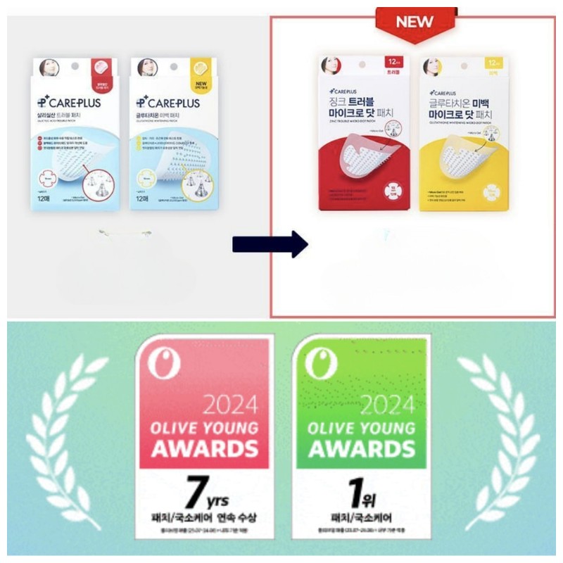 CAREPLUS Micro Dot Pacth 24ea, Type:Glutathione Whitening Micro-Dot Patch