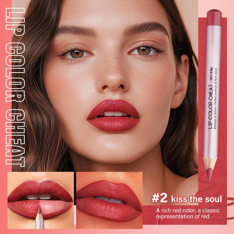 Matte Red Lip Liner Highly Pigmented Waterproof Lipliner Pencil Lasts