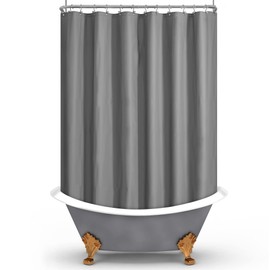 Mrs Awesome Grey Clawfoot Tub Shower Curtain or Liner with 12 Magnets - Free 36 Hooks Included, Waterproof PEVA, 180" x 70", Dark Gray