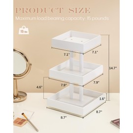 Homde Nail Polish Organizer for 86-123 Bottles|360 Rotating Nail Polish Rack Holder|Nail Display Storage Shelf for Fingernail Polish & Essential Oil|Gifts for Women Girls- Bamboo,White