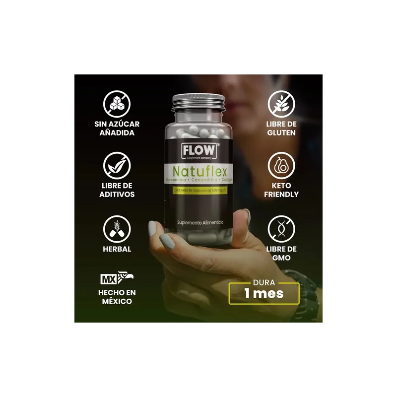 Flow - Glucosamina Natuflex - Suplemento en cápsulas en frasco