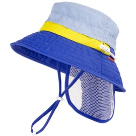 HECCEI Baby Sun Hat, UPF 50+ Toddler Sun Protection Cap Adjustable & Breathable with Neck Flap Legionnaires Hat, Summer Essential for Beach, Pool & Outdoor (UK, Age, 6 Months, 24 Months, Blue)