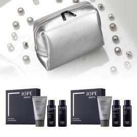 IOPE Hera Silver Square Pouch + IOPE Men Bio 3 Type Travel 2 Kit Set / 헤라 실버스퀘어 파우치+아이오페 맨 바이오 3종 여행용 2키트 세트