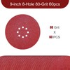 9 inch Sanding Discs 80 Grit 8 Holes Hook and