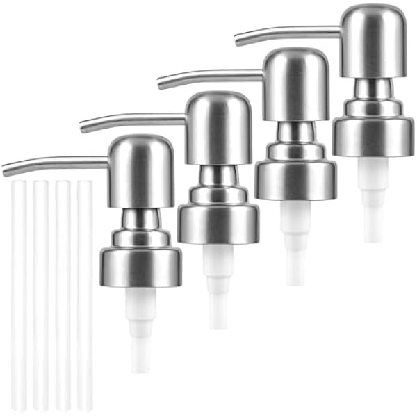 Soap Dispenser Pump Replacement, 4PCS Stainless Steel Soap Pump Replacement