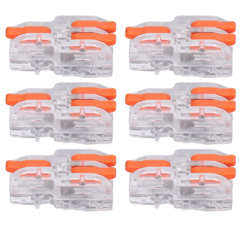 30PCS Quick Splicing Wire Connector Transparent PC Copper Stripping Terminal