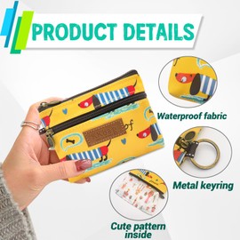 WisePoint Coin Bag, Waterproof Coin Wallet Small Coin Purse with Zipper and Keyring, Cute Coin Pouch for Women and Girls, Change Purse Mini Storage Bag for Coin, Cards, Lipsticks, Keys (yellow)