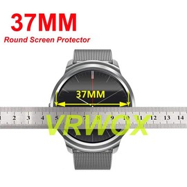 [ 3-Pcs] VRWOX Screen protector For Universal Round Watch HD Screen Protector,Anti-Scratch, Anti-Fingerprint, Bubble Free (37MM)