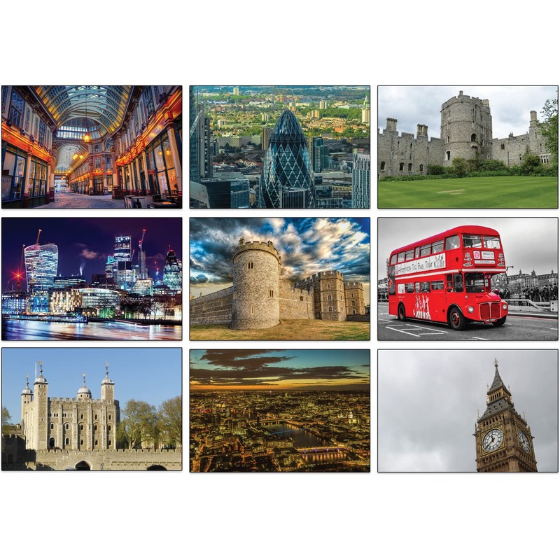 40 London Postcards - 40 Different Designs Printed on Bright