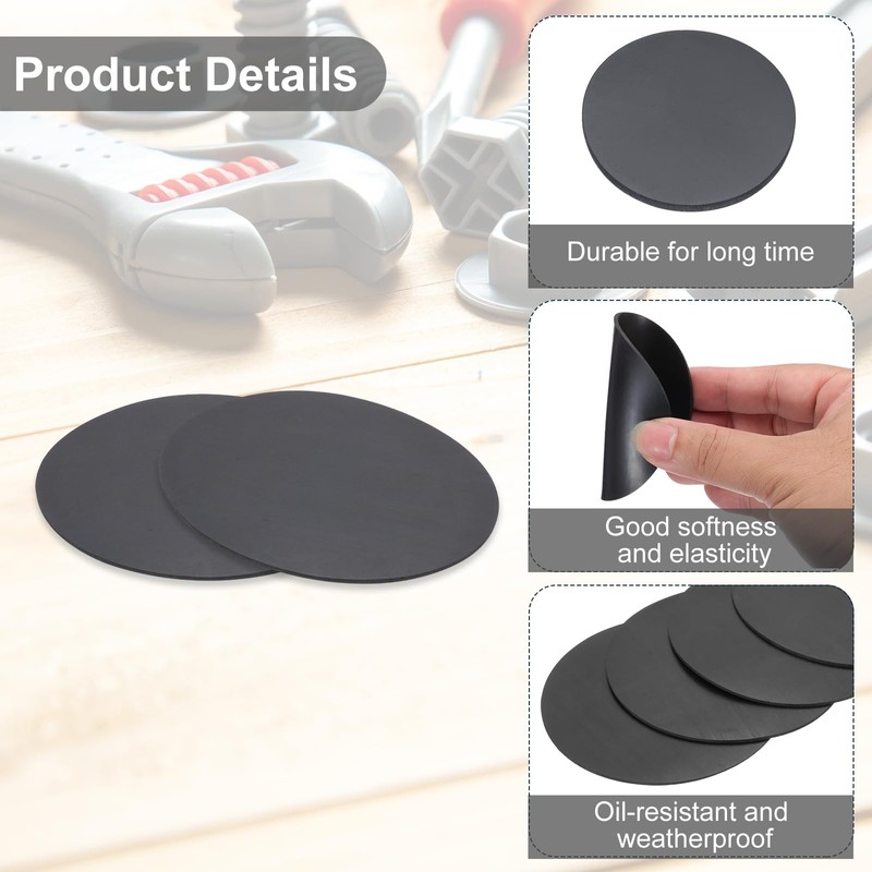 PATIKIL Rubber Solid Discs Washers, 10 Pcs 95mm OD x