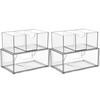 IceFun 4 Pack Large Stackable Storage Drawers,Acrylic Bathroom Kitchen Cabinet