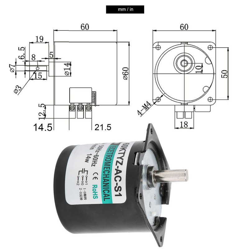 Mini Motor AC Synchronous Metal Gear Slow Speed Permanent Magnet