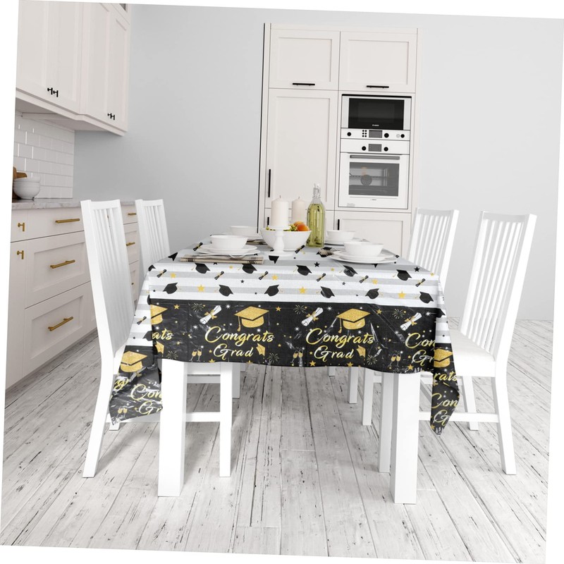 OHPHCALL Tablecloths for Graduation Iridescent Decorative Table Cover Disposable Party