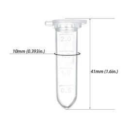 BKMAMLAB - Tubos de microcentrífuga de 2 ml, 500 unidades, frascos pequeños de plástico esterilizado EO con tapas para almacenamiento de muestras sin fugas (500)