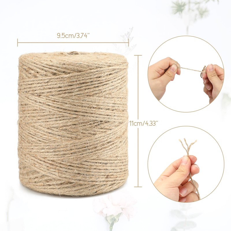G2PLUS 250M Jute Twine String 2.5MM Bakers Twine for DIY