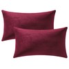 DEZENE Throw Pillow Covers 12x20 Burgundy: 2 Pack Cozy Soft