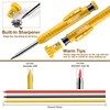 Hiboom 2 Pack Solid Carpenter Pencils with Pencil Cap and
