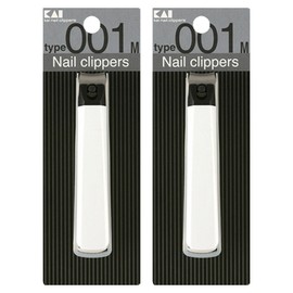 Kai nail clippers, white, 2 pieces / 카이 손톱깎이 중, 흰색, 2개