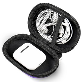 Earbud Case Holder, RISETECH Hard Shell Earphone Case Wired Headphone Pouch Small Zipper Bag Compatible with Bose New QuietComfort Wireless Earbuds, IEM, TOZO A1 A2 T10, Soundcore Space A40 -Purple