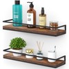 Meangood Floating Shelves Wall Mounted Set of 2, Rustic Wood