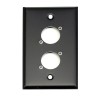 Whirlwind WP1B/2NDH Single Gang Wallplate Punched for 2 Neutrik XLRs, Black