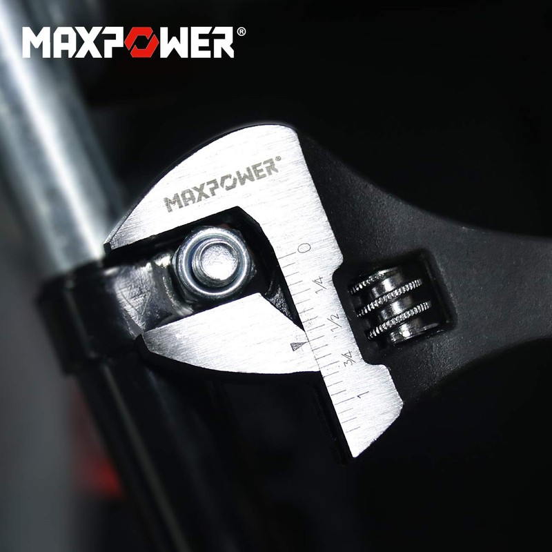 MAXPOWER 3-pieces Spud Wrench, 10-inch 12-inch 16-inch Adjustable Wrench Set