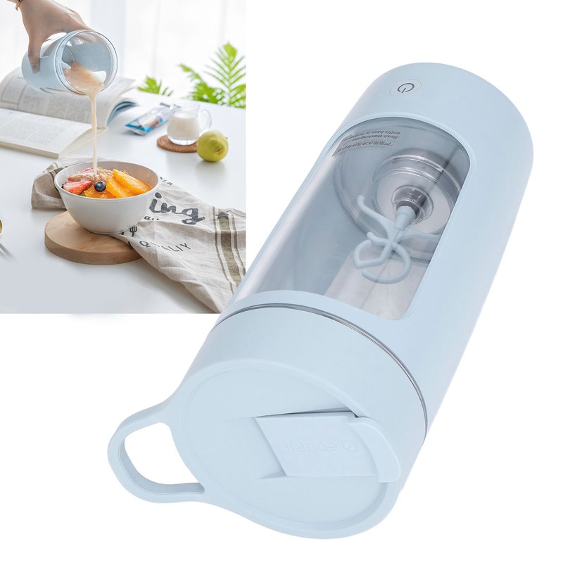 Electric Shaker Bottle 650mL USB Charging Portable Blue BPA Free