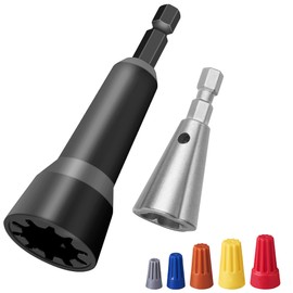 Wire Nut Twister,Wire Twisting Tool,Wire Nut Twiter for Drill,Spin Twist Wire Connector Socket,Wire Connector Driver with 1/4" Chuck,Wire Stripping and Twisting Tool(Wire Nut Twister Black)