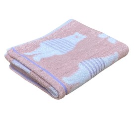 Imabari Towel Face Towel, 1 Sheet, Border Bear Pattern, 13.4 x 31.5 inches (34 x 80 cm), Made in Japan, Cute Animal Pattern, Fluffy, Water Absorbent, Kindergarten, Nursery School, Cute, Quick Drying