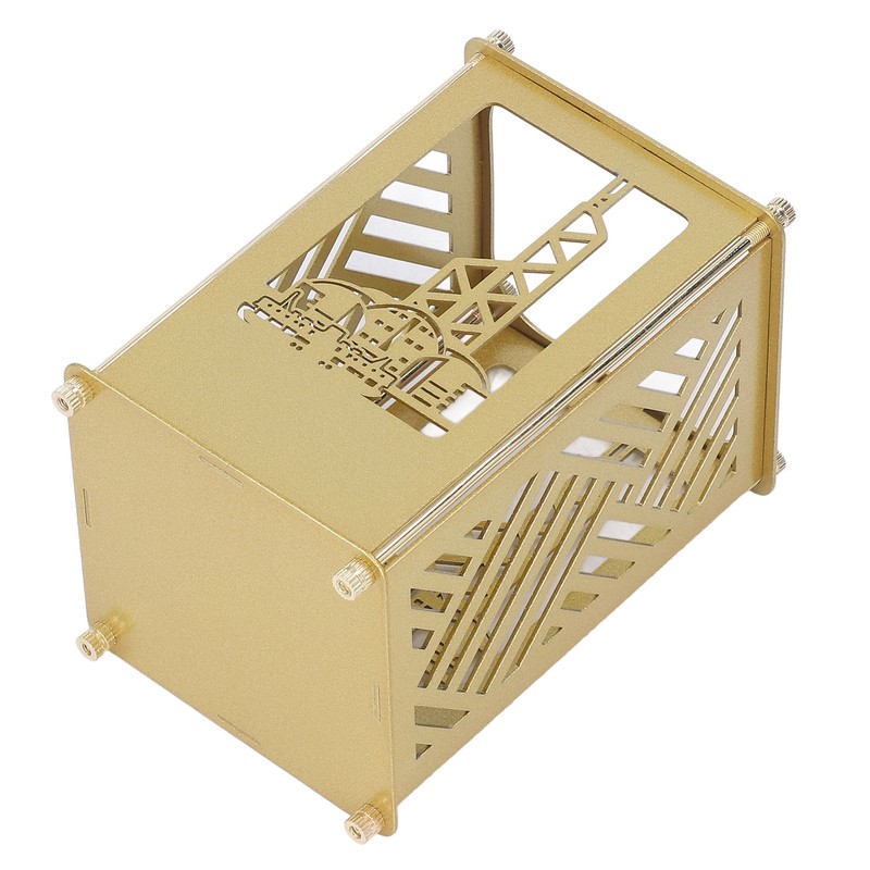 3set Pen Holder Golden Appearance Electroplating Quadrate Educational DIY Assembly