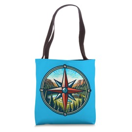 North Star Compass Rose Tote Bag