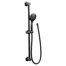 Moen Eco Performance 5 Funtion Handheld Showerhead, 30 Inch Slide Bar and 69 Inch Hose, 3558EPBL
