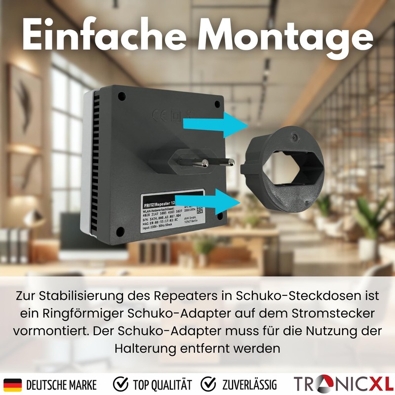 TronicXL 5 m Extension + Stand WLAN Repeater Compatible with