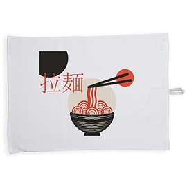 Hippowarehouse ramen Japanese Tea Towel Eco Printed Dish Cloth Kitchen accessory 50cmx70cm 100% Cotton