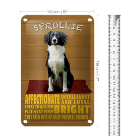 Sprollie Blechschild | Affectionate Intelligent | Hundeliebhaber Deko | 12 cm x 18 cm