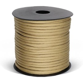 JZUNHN Paracord Reel 50M 4mm 9Inner Strands/Parachute Cord - 100% Nylon Mil-Spec Type III Paracord Used by The US Military, Camping, Survival (Khaki 6, Medium)